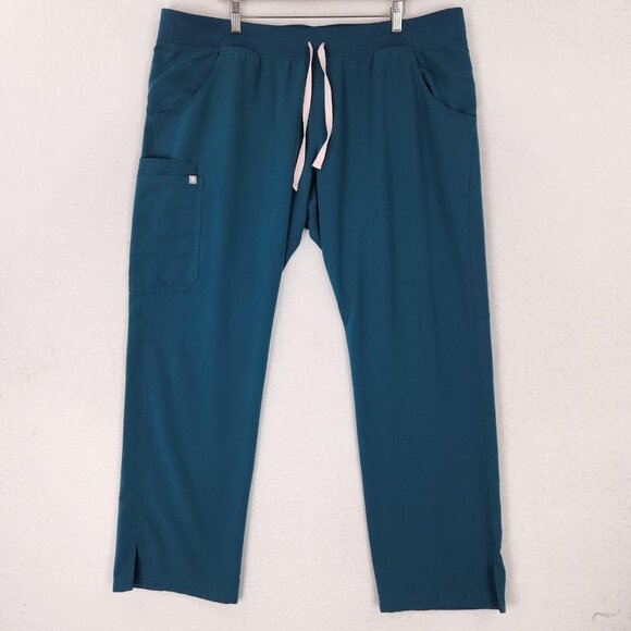 FIGS Scrub Pants Womens XXL Teal Blue Kade Technical Collection Cargo Pockets - Picture 1 of 11